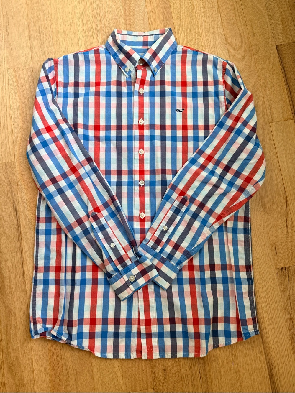 Vineyard Vines Red, Blue & White Plaid Button-Down Shirt for Kids